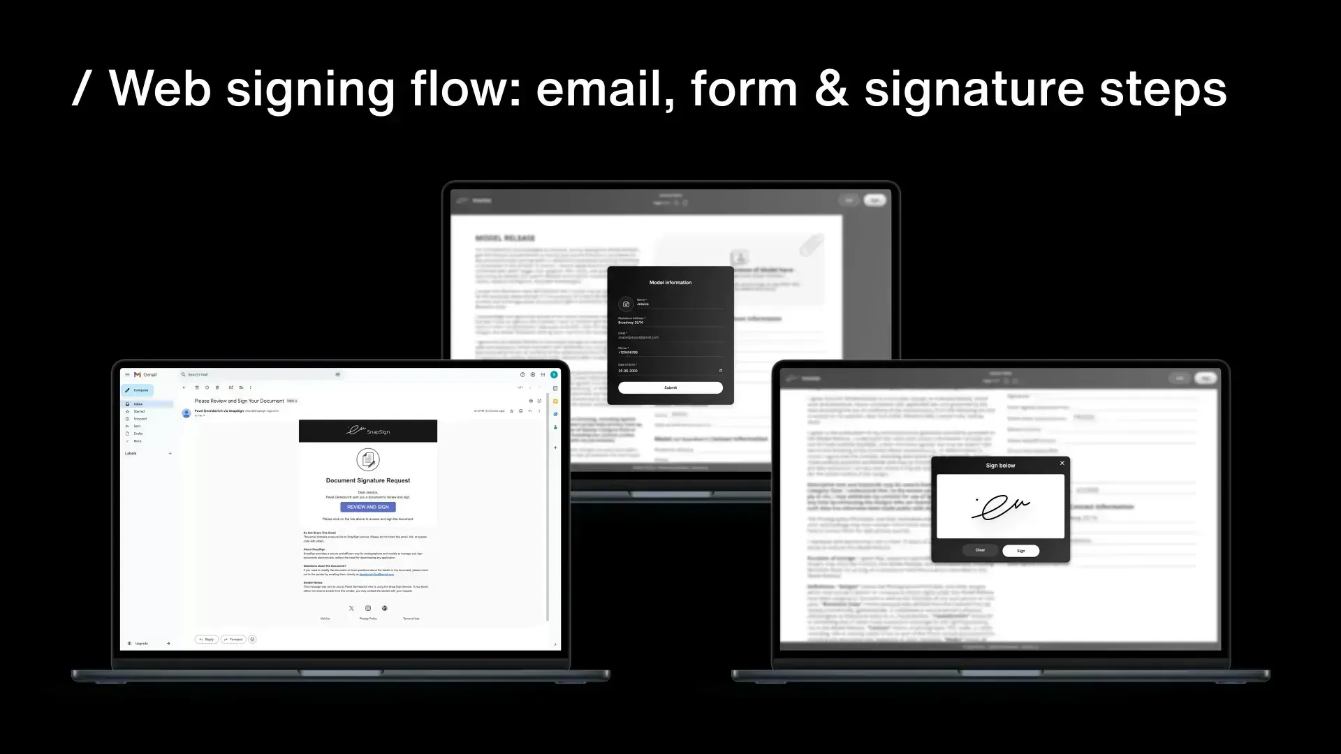 Signing a model release in the browser with Model Release App