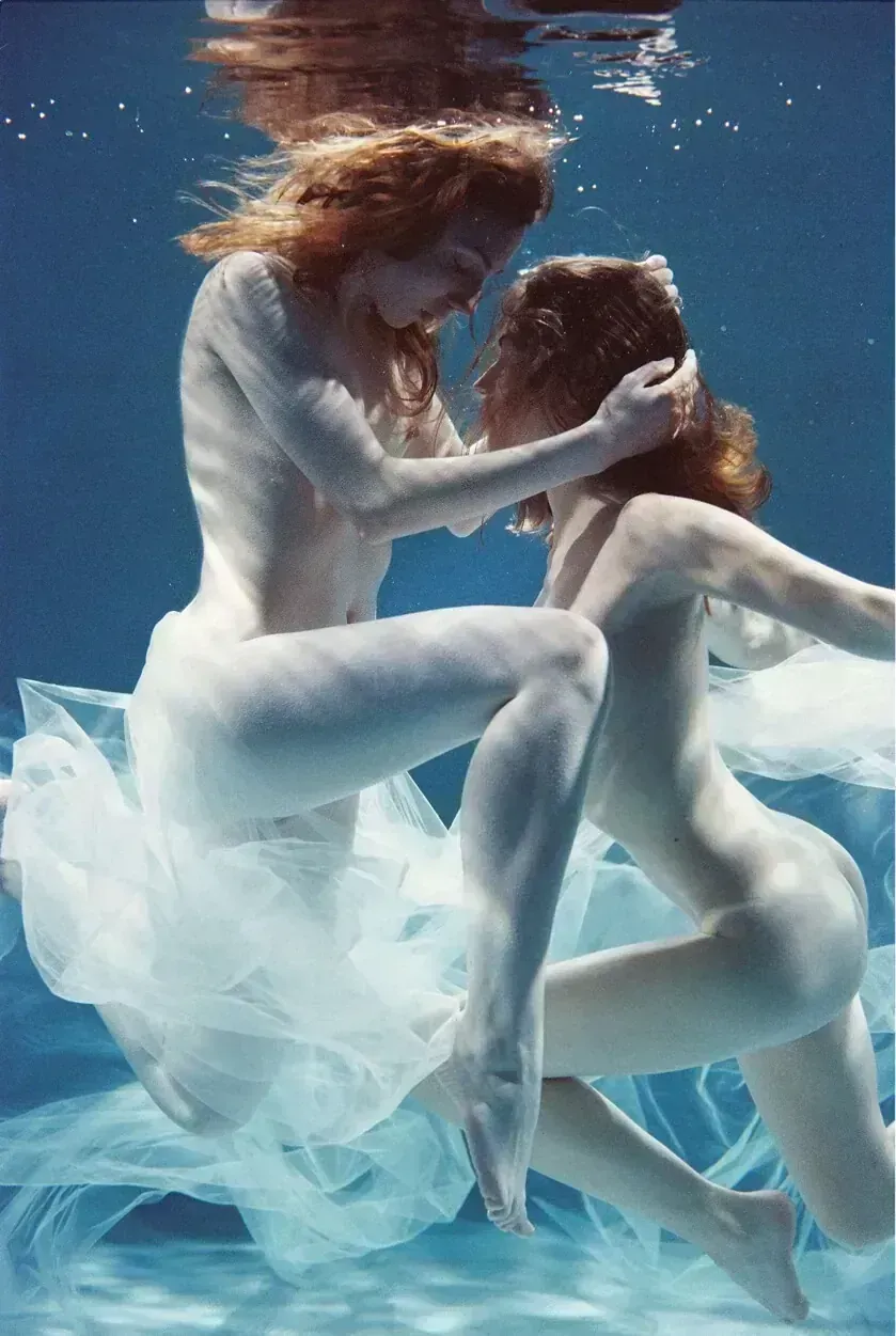 Creative underwater-style portrait on Nikon FM2n